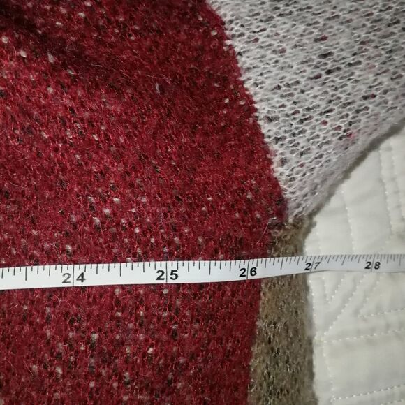 Junarose Abstract Color Block Print Open Front Chunky Knit Cardigan Plus Size 0X - Picture 10 of 12